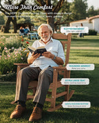 SERWALL Oversized Rocking Chair, HDPE Outdoor Rocking Chairs, Patio Rocking - Image 8