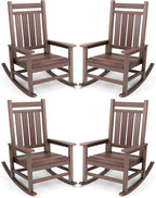SERWALL Outdoor Rocking Chair Set of 4, HDPE Rocking Chair by SERWALL