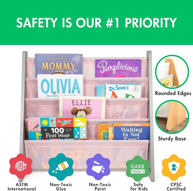 Humble Crew Kids Bookshelf, 4-Tier Front-Facing Book Display Organizer - Image 4