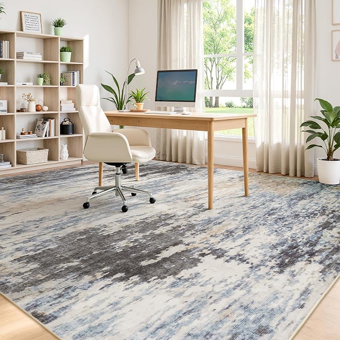 9x12 Area Rug for Living Room, Abstract Washable Large Rugs, Dining Room - Image 6