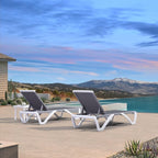 PURPLE LEAF Patio Chaise Lounge Chair Set of 3 Outside Aluminum Plastic - Image 3