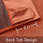 MIULEE Velvet Blackout Curtains 52x108 inches 2 Panels Burnt Orange | Luxury - Image 3
