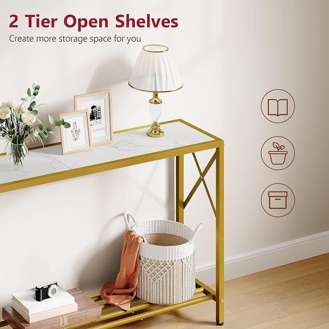 Tajsoon Entryway Table 41.8”, 2-Tier Entry Way Console Entrance Table, Narrow - Image 4