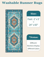 SERISSA 2x5 Washable Non Slip Boho Runner Rug - Image 6