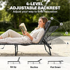 Outsunny Folding Chaise Lounge Chair Set of 2, Patio Sun Tanning Chair - Image 4