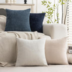Set of 4 Soft Textured Decorative Throw Pillow Covers 20x20 Inch Cozy Farmhouse - Image 2