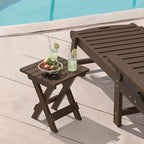 LUE BONA Small Outdoor Folding Side Table, HDPS Outside End Table - Image 2