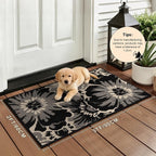 Findosom Washable Runner Rug 2x3, Non Slip High-Low Textured Floral Small - Image 2