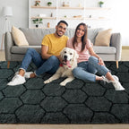 Noahas 4x6 Dark Grey Fluffy Soft Area Rug Non-Slip - Image 3