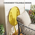 3-Piece Folding Bistro Set, Outdoor Patio Furniture Set - Image 6