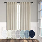 Beige Linen Curtains 38 Inch Width by Pitalk