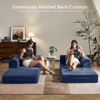 79" Convertible Sofa Bed with Fixed-Shape Frame & Removable Armrests, Modular - Image 6