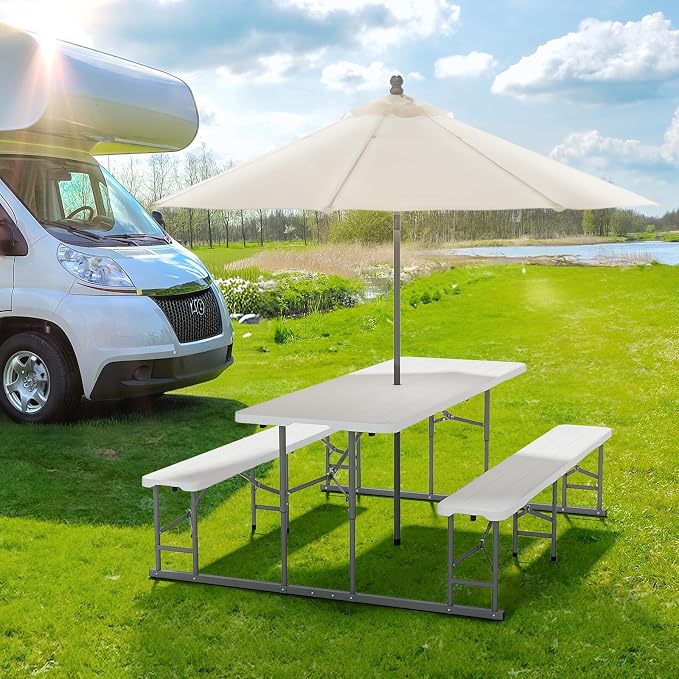 VINGLI Folding Picnic Table and Bench Set - Image 5