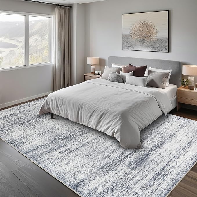 8x10 Washable Area Rugs for Living Room, Dining Room | Minimal, Ultra Soft Faux - Image 7