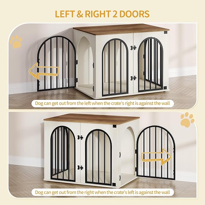 Hzuaneri 26.8'' Wooden Dog Crate Furniture, Indoor Dog Kennel Dogs Cage - Image 4