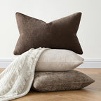 MIULEE Decorative Lumbar Throw Pillow Covers 12x20 Inch Dark Brown 2 Pack | - Image 3