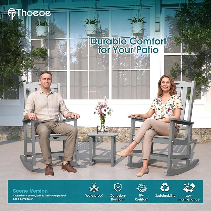 THOEOE Oversized Rocking Chair, Outdoor Rocking Chair - Image 2