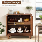 weselon Accent Cabinet with 2 Doors, Farmhouse Carved Buffet Sideboard with - Image 3