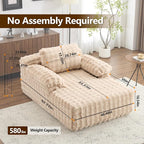 VINGLI Boneless Chaise Lounge Chair Indoor, 55.5" Deep Seat Sleeper Sofa Bed - Image 2