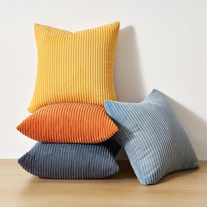 Topfinel Decorative Velvet Pillow Covers 18x18 New Blue and Orange Boho - Image 7