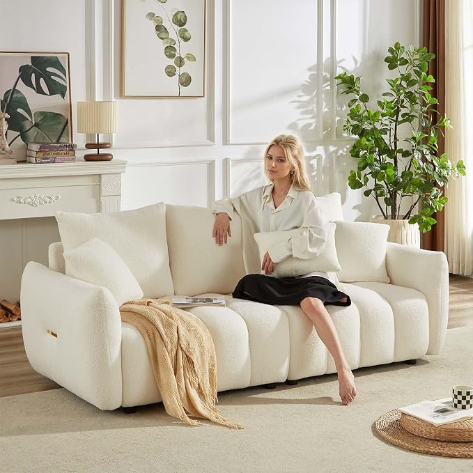 Antetek Teddy Sofa Set for Living Room, Modern Deep Seat Sofa Chair and - Image 3