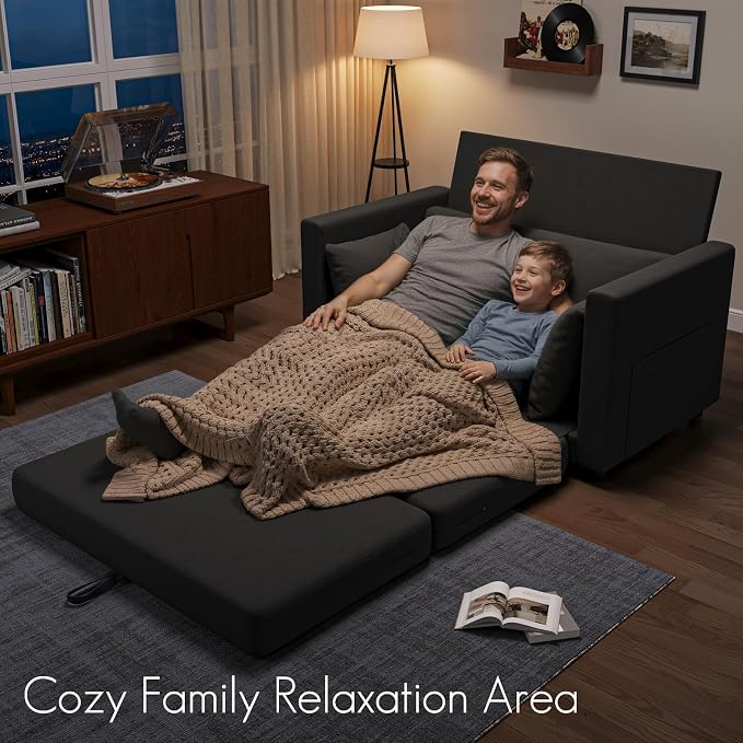 Convertible Sofa Bed, 2 in 1 Pull Out Loveseat Sleeper Sofa | 78.7” Folding - Image 6