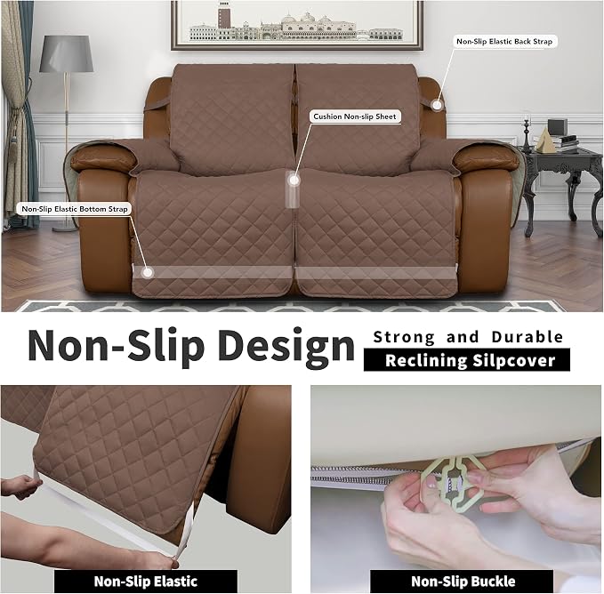 Easy-Going Loveseat Recliner Cover, Reversible Couch Cover - Image 4