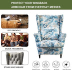 HAOYONG Wing Chair Slipcovers Printed Wingback Chair Covers 2 Pieces Wingback - Image 5