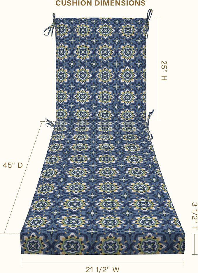 Honeycomb Outdoor Chaise Lounge Cushion - Image 2