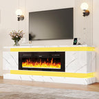 chartustriable 71IN LED TV Stands w/40 inch Fireplace Power Outlet - Image 6