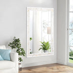 Tanmicoshomy 30 x 48 Inch White Bathroom Mirror, Natural Shell Framed - Image 2