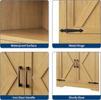 GarveeHome 67" Tall Corner Storage Cabinet, Farmhouse Corner Hutch Display - Image 5