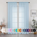 Light Blue Sheer Curtains 84 inches Long by OWENIE