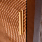 eHemco Modern End Table with Storage, Two-Toned Ribbed Parquet Design, Antique - Image 8