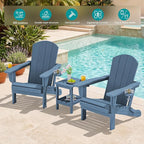 SERWALL Folding Adirondack Chair, HDPE Adirondack Chairs Set of 2, Plastic - Image 6