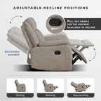 Lexicon Manual Double Reclining Loveseat, Polished Microfiber Manual Wall - Image 4