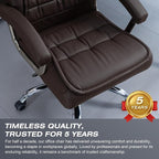 Executive Office Chair Adjustable Leather Chair High Back Swivel Office Desk - Image 6
