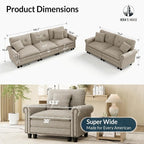HERA'S HOUSE 2 Pieces Modular Sectional Sofa Sets, Oversized Couch Set - Image 9