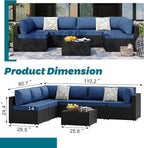 SUNLEI 7pcs Patio Conversation Sets Outdoor Furniture Sets, High Back - Image 2