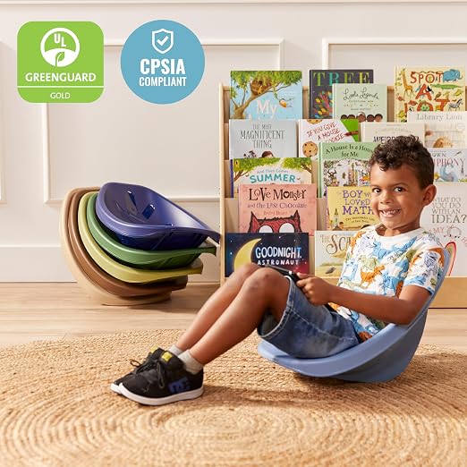 ECR4Kids Plastic Leaf Scoop Floor Rocker Seat, Classroom Furniture - Image 6