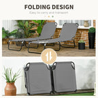 Outsunny 2 Piece Folding Chaise Lounge Pool Chairs, Outdoor Sun Tanning Chairs - Image 5