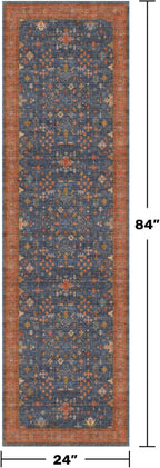 Navy Blue Runner Rug 2x7 for Kitchen, Laundry Room, Washable Non Slip Non Skid - Image 2