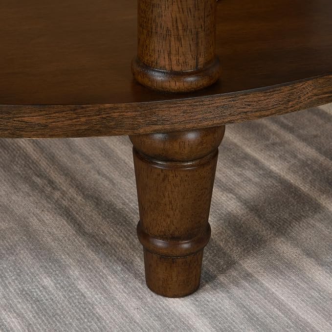 3-Tier Solid Wood Round End Table, Sofa Side Table - Image 8