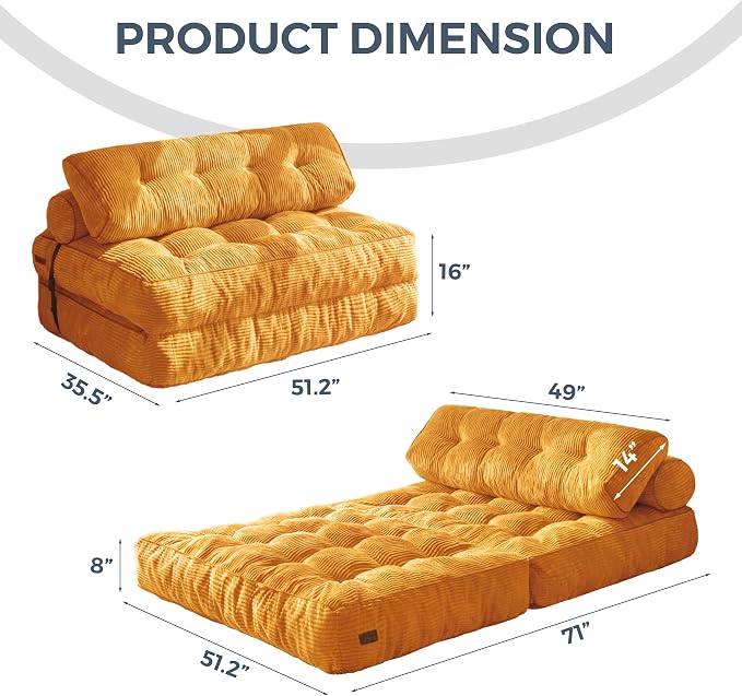 MAXYOYO Folding Sofa Bed, Convertible Sleeper Chair - Image 2