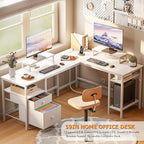 Furologee White 59” L Shaped Desk - Image 4