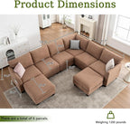 122.8" Large Sectional Couches for Living Room, 6 Seater L Shaped Modular - Image 2