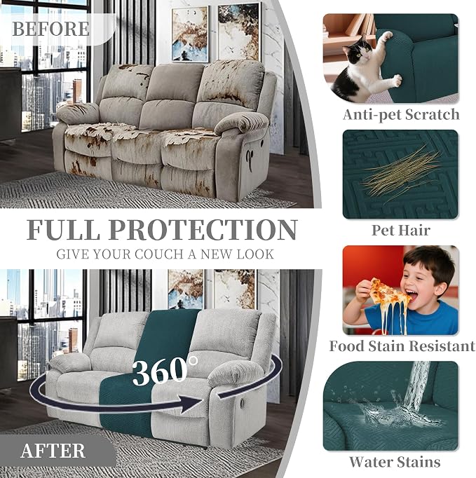 100% Waterproof Sectional Recliner Couch Covers - Image 6