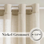 H.VERSAILTEX Linen Curtains Flax Linen Blended Curtain Panels - Image 2
