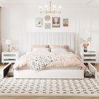 Allewie King Size Storage Bed Frame, Vertical Channel Tufted Adjustable - Image 3