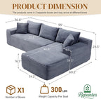 95" L Shaped Boneless Sectional Couches, Wide Armrest, Deep Seat, Memory Foam - Image 3